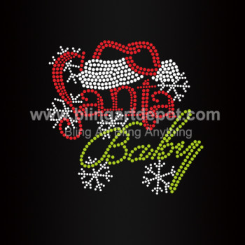 Santa Baby Rhinestone Iron On Transfer